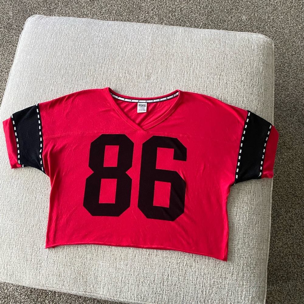 Pink cropped T-shirt size L large